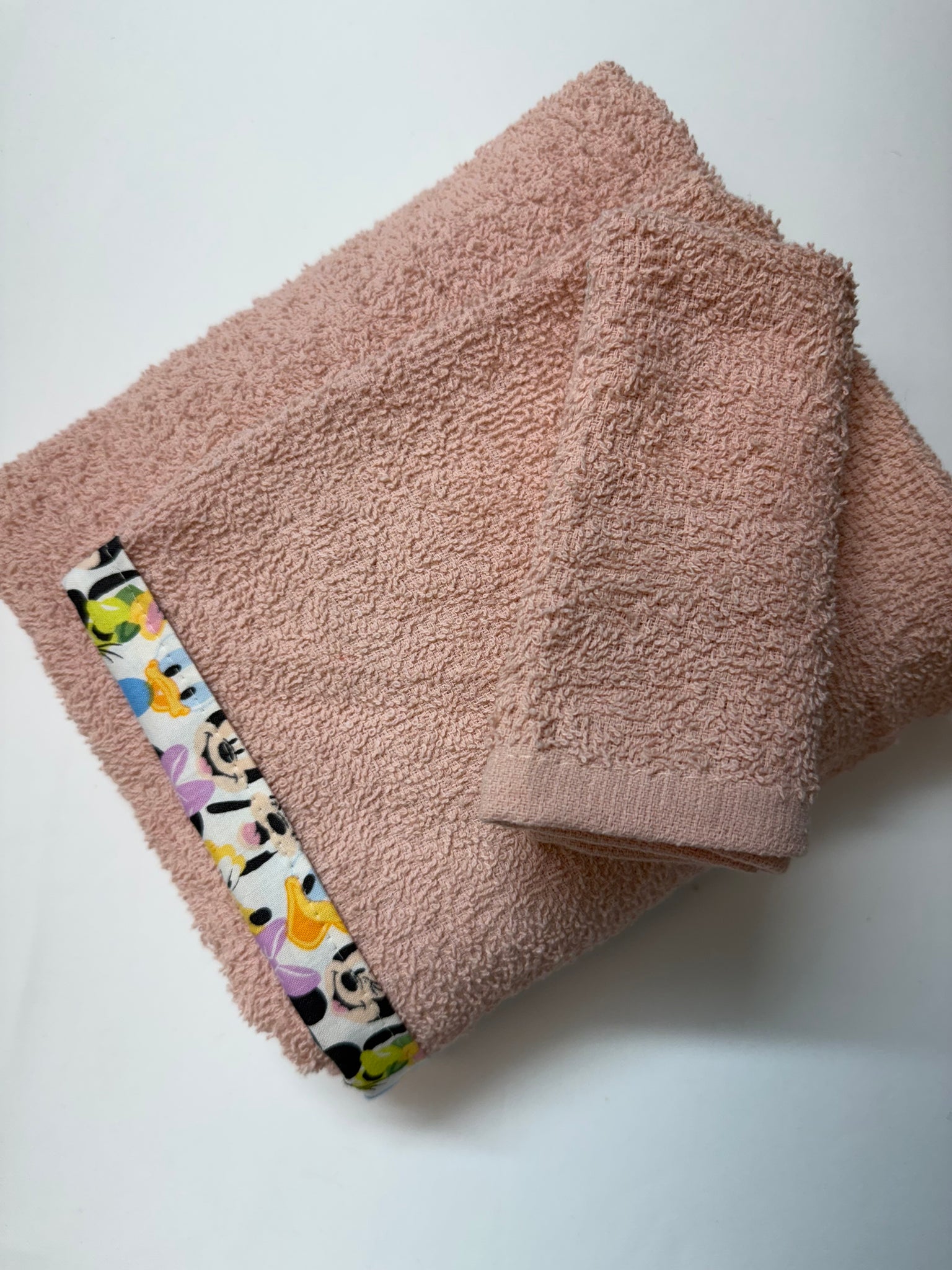 Hooded Baby Towel - Pink with Disney Theme