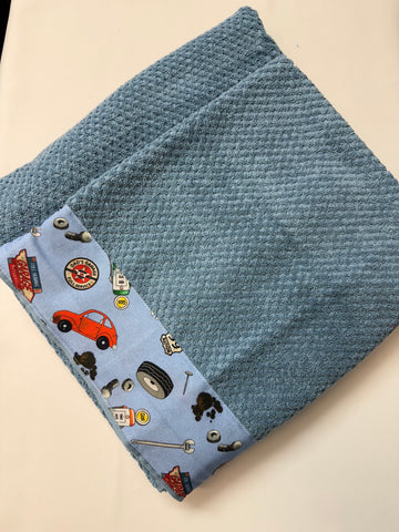 Hooded Towel - Blue-Grey with Mechanic theme