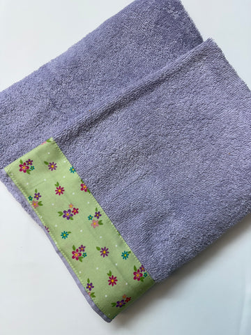 Hooded Towel - Light Purple with Flower Theme