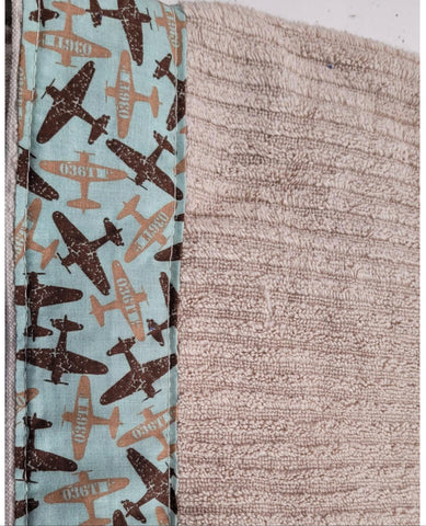 Hooded Towel - Beige with planes