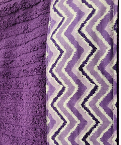 Hooded Towel - Dark Purple with Zigzags